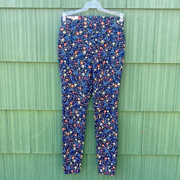 Women’s High Rise Floral Print Soft Stretch Fitted Jeggings Pants Size S - Picture 1 of 8